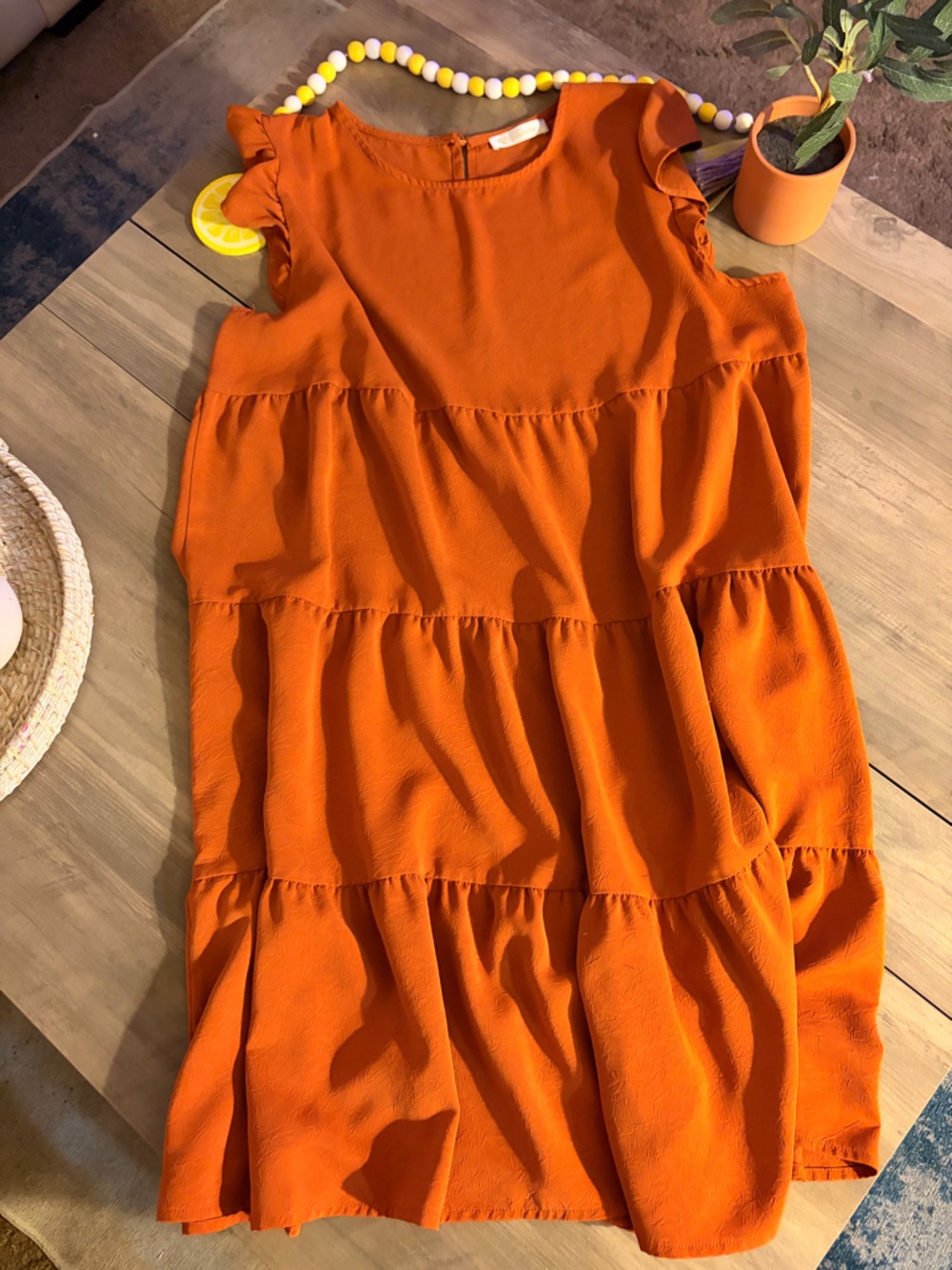 Women’s Orange Tiered Skirt